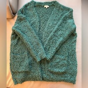 NWOT Forest green eyelash sweater, size M